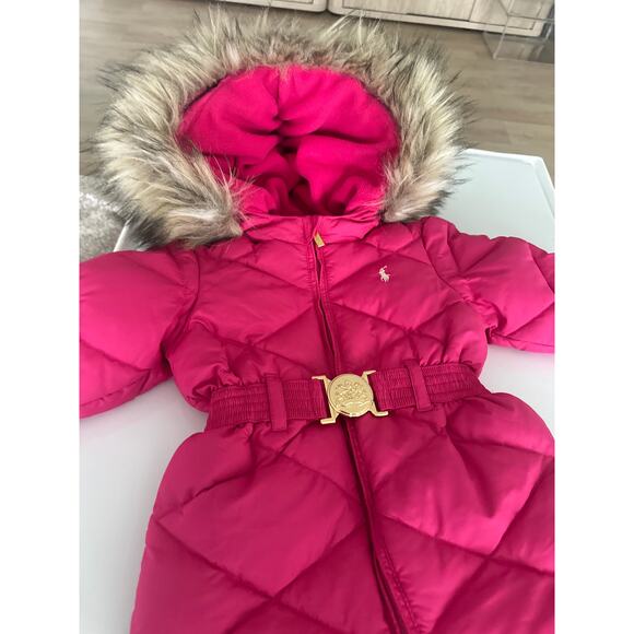 RALPH LAUREN snow ski snowboard Baby Quilted Snowsuit 6M snow coast - Picture 2 of 13